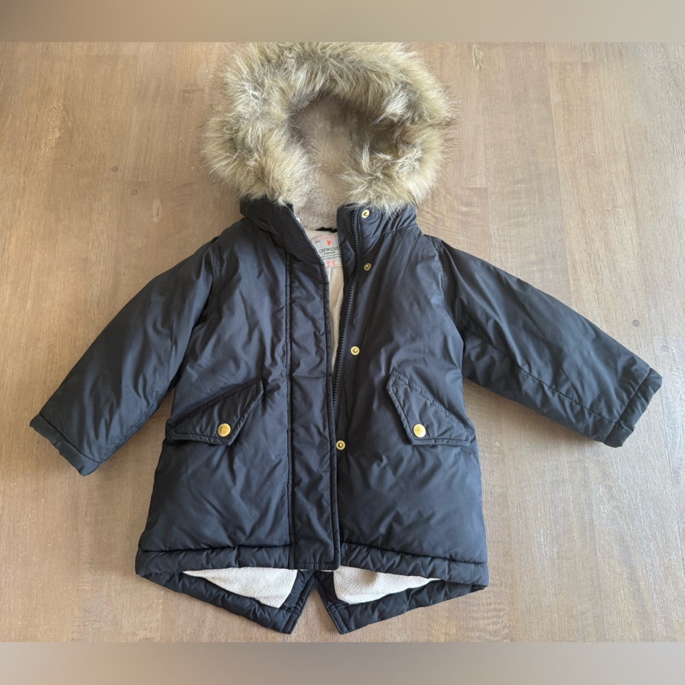 J Crew Crewcuts Beige Fleece Parka Jacket Sz XXS